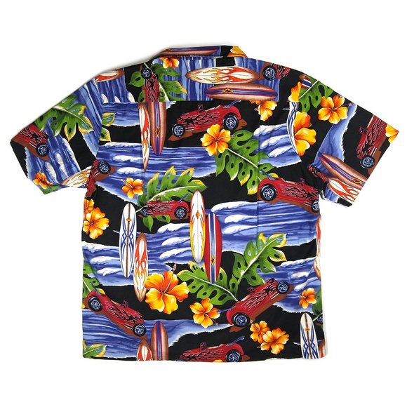 Vintage Hotrod Classic Car Men's HAWAIIAN SHIRT Styled by RJC Made in Hawaii L - Picture 3 of 12